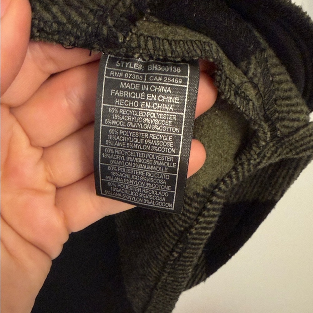 BB Dakota Olive & Black Plaid Snap-Front Pea Coat - Picture 5 of 10